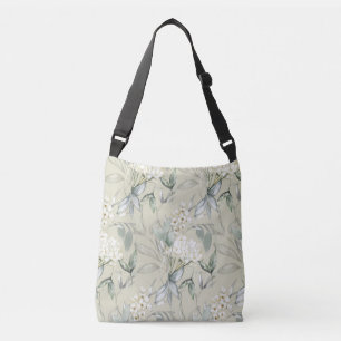 Ajustable Sac fourre-tout Vert doux et Fleurs