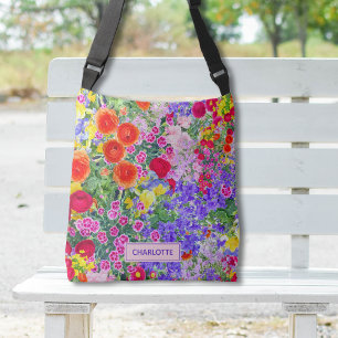 Ajustable Sac joli floral coloré avec nom