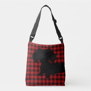 Ajustable Sac messenger rouge et noir à plaid de Buffalo à
