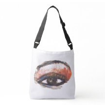 Sac mortuaire orange à croix de fard à paupières