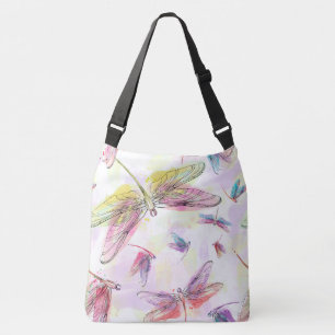 Ajustable Sac rose de pourpre de lavande de libellules