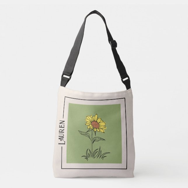 Ajustable Sac Sunflower Art - Bandoulière (Devant)