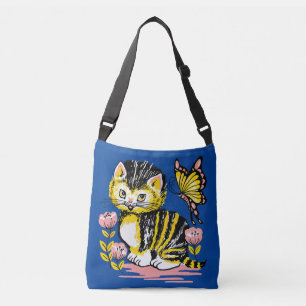 Ajustable SAC Vintage DE Cat Kitten FOURRE-TOUT PURSE