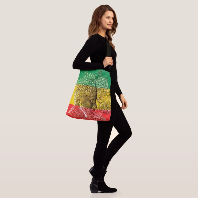 Ajustable Selassie Menelik Grand Sac fourre-tout Corps Croix (Sur le modèle)