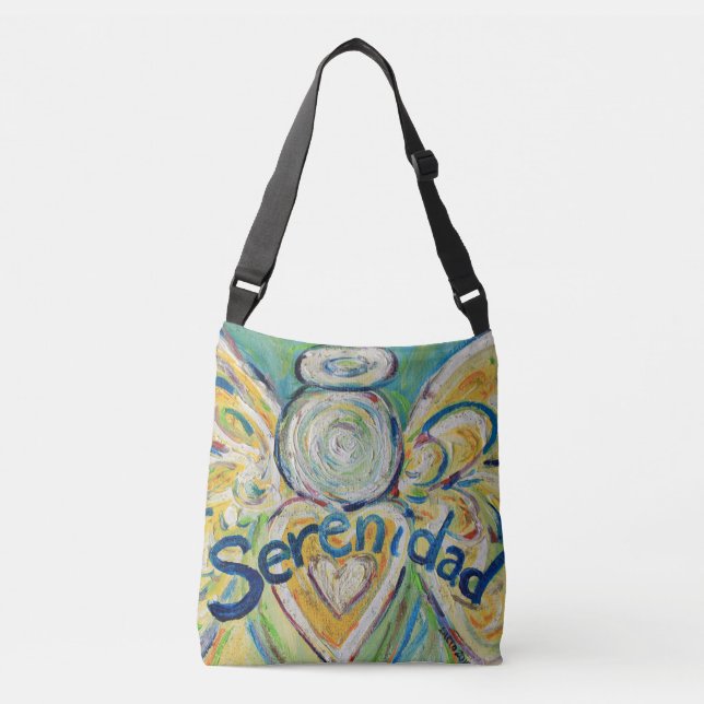 Ajustable Serenidad Angel Word Art Purge Sac Corps Croix (Devant)