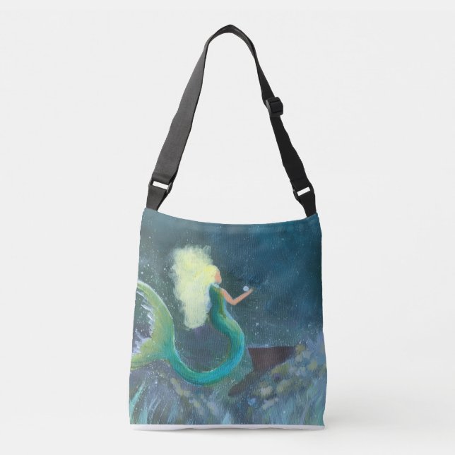 Ajustable Sirène avec son sac à main bandoulière perlé (Devant)