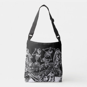 Ajustable Skeleton Danse Macabre Sac fourre-tout noir