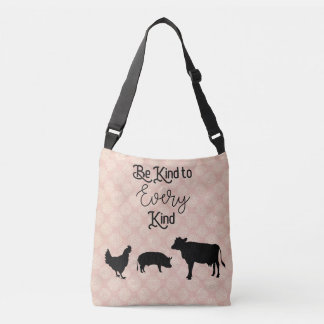 Ajustable Soyez aimable avec CHAQUE sac crossbody végétalien