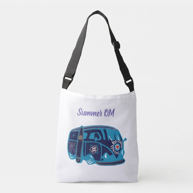 Ajustable Summer Om Hippie Van Cross Body Sac (Devant)