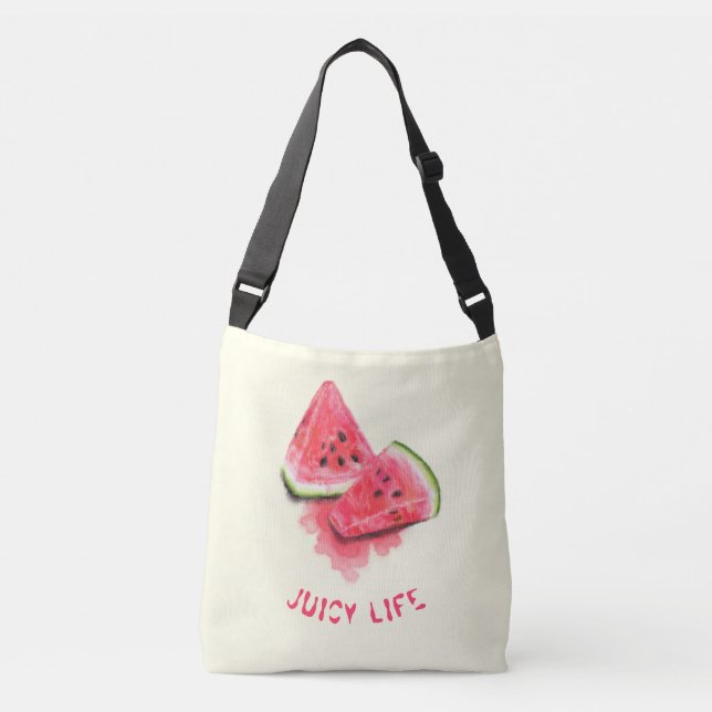 Ajustable Sweet Watermelon Crossbody ou Sac fourre-tout text (Devant)