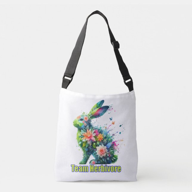 Ajustable Team Herbivore Vegan/Végétarien Rabbit Sac (Devant)