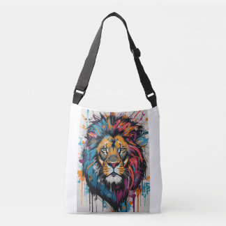 Ajustable Titre Sac Bandoulière Lion Abstrait Graffiti Color
