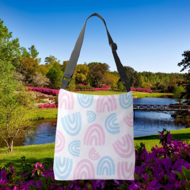 Ajustable Trans Pride Pastel Rainbow Crossbody Sac (Créateur téléchargé)