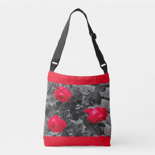 Ajustable Trois roses mouillées par la pluie sur sac cross-b