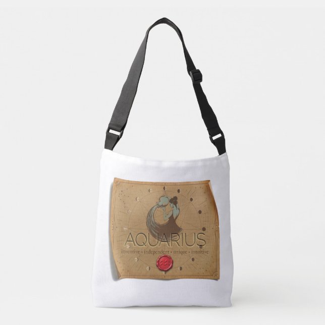Ajustable Zodiaque - Verseau - Sac besace porté travers (Devant)