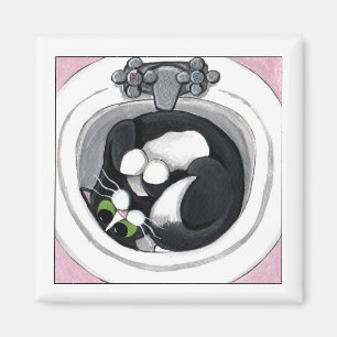 Ajustement serré - aimant de chat noir