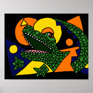 AK- affiche d'art d'alligator