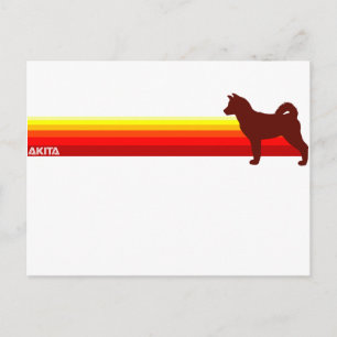 Akita Avec Carte Postale Stripes
