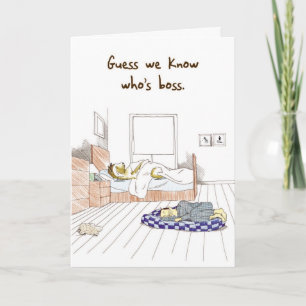 Akita Bossy Dog - Drôle carte d'anniversaire