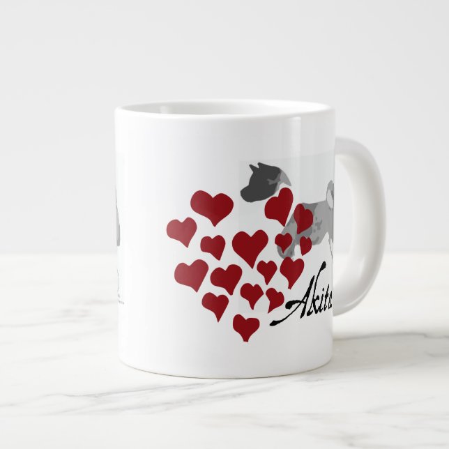 Akita Love Premium Jumbo Mug (Devant droit)