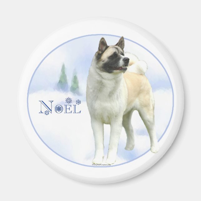 Akita Noel Magnet (Devant)