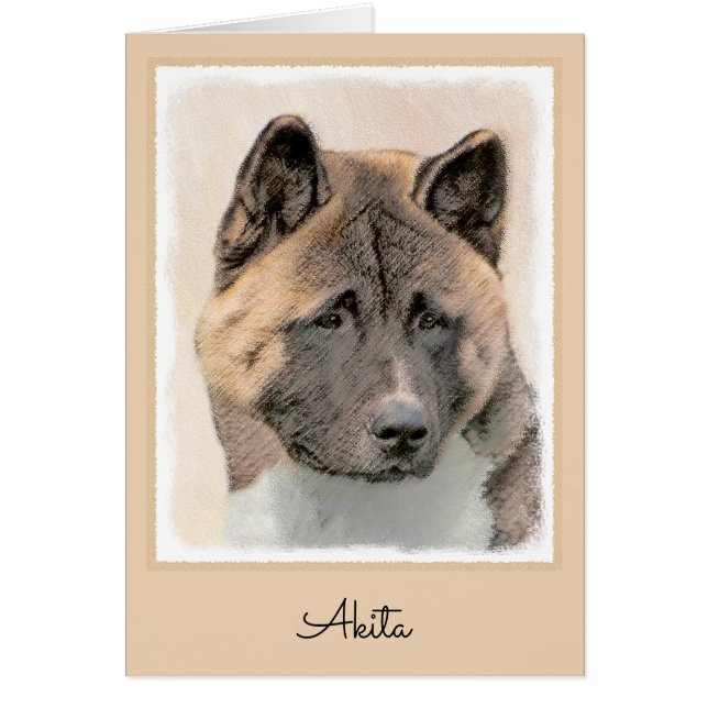 Akita Painting - Cute Original Dog Art (Devant)