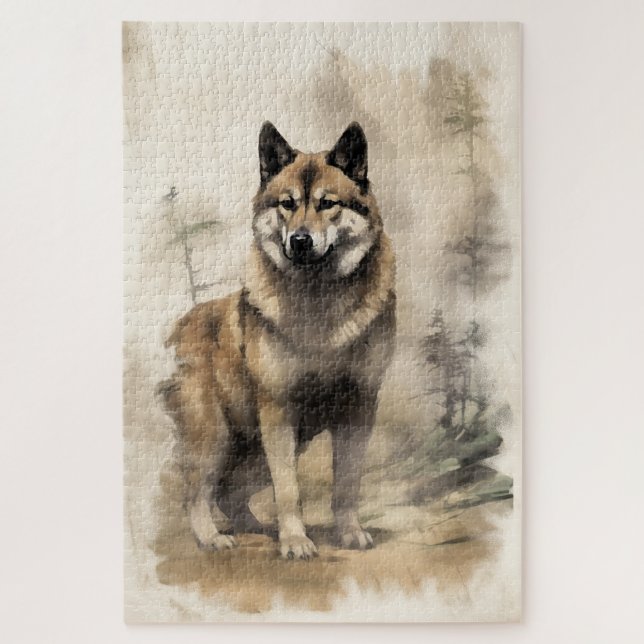 Akita peinture à l'encre 1014 pièces puzzle (Vertical)