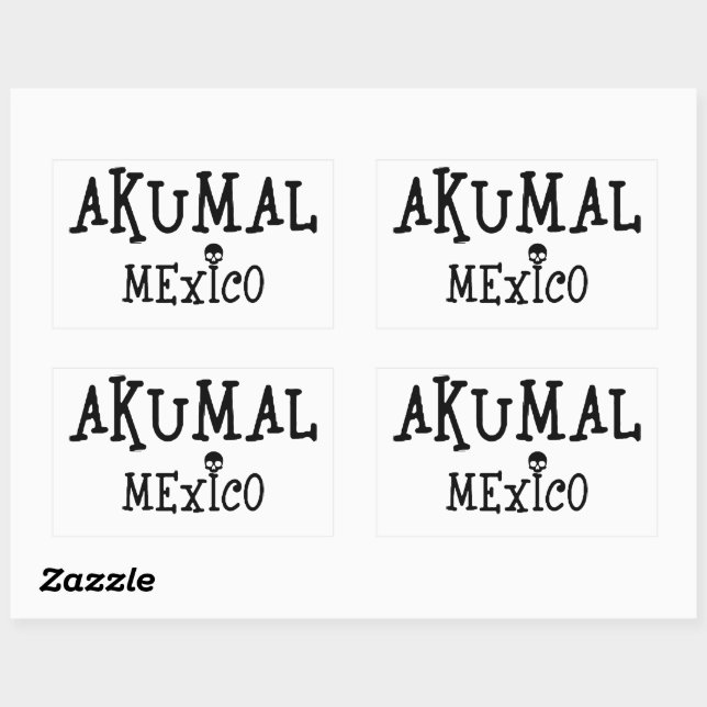 Akumal Mexico Design - Stickers Rectangle (Feuille)