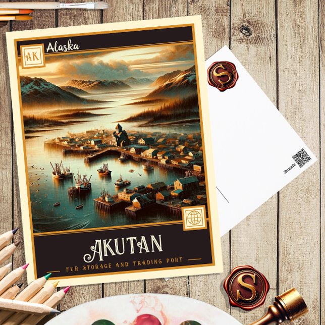 Akutan, Alaska | Carte postale ancienne (Créateur téléchargé)