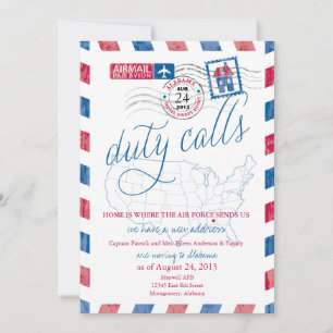 Alabama Air mail Militaire Moving Faire-part