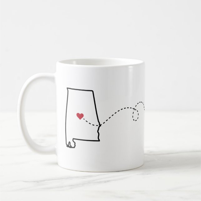 Alabama en Pennsylvanie - Heart2Heart Coffee Mug (Gauche)