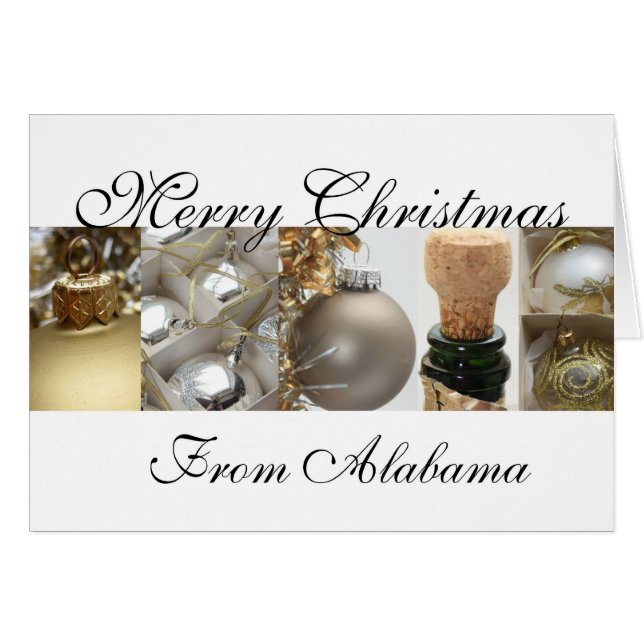 Alabama Joyeux Noël carte collage (Devant horizontal)