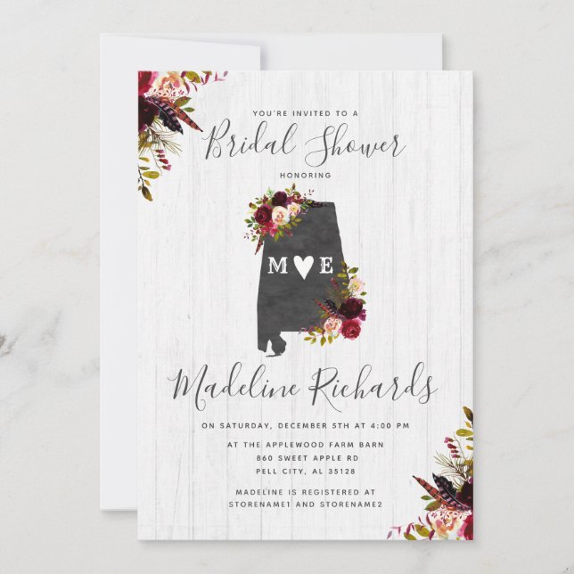 Alabama State Destination Bridal Show Invitation (Devant)
