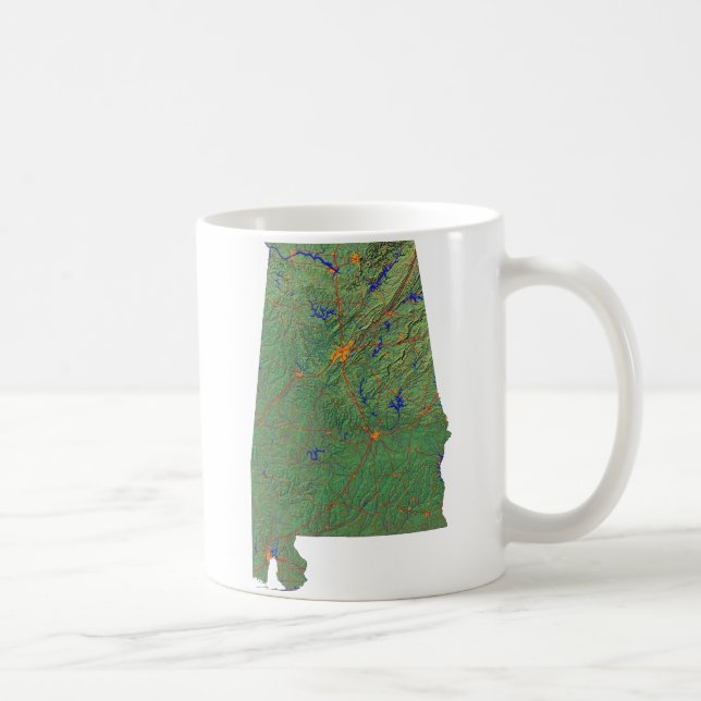 Alabaman Drapeau + Plan Mug (Droite)