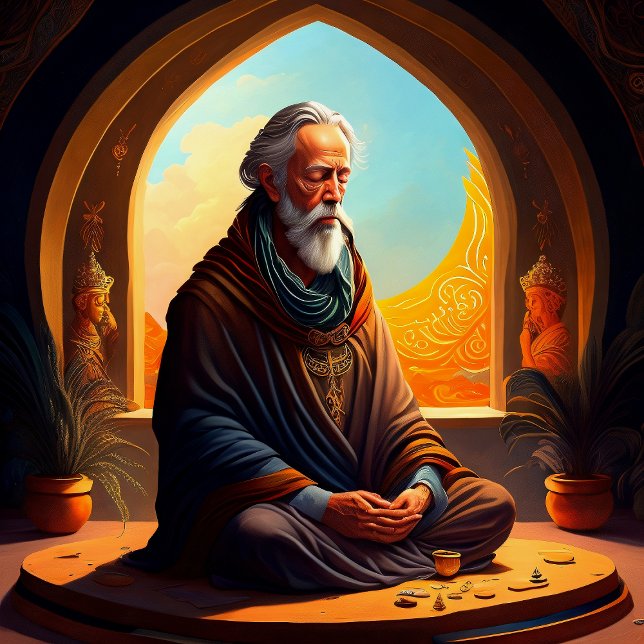 Alan watts meditating Print, Value Poster Paper  (Créateur téléchargé)