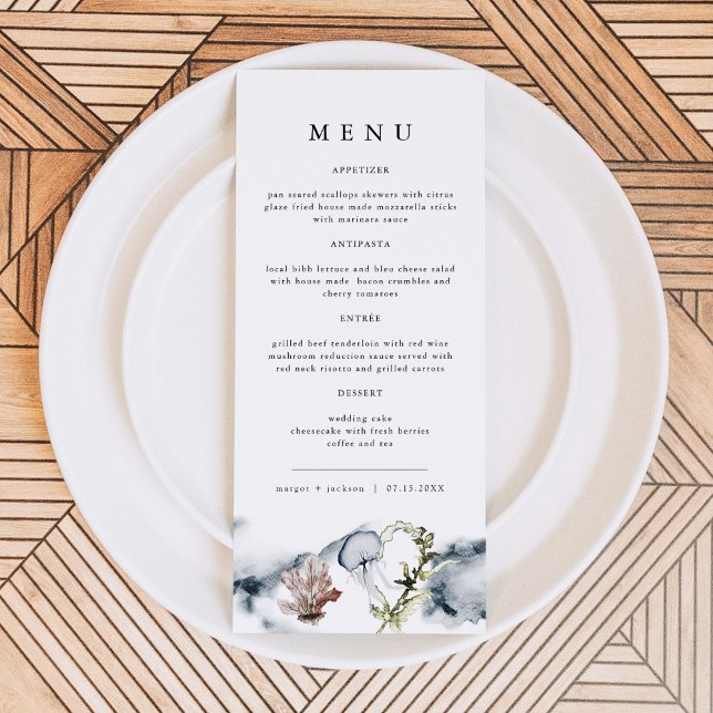 ALANA Tropical Ocean Coral Jelly Fish Beach Menu (Créateur téléchargé)