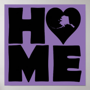 Alaska Accueil Coeur État affiche Signe