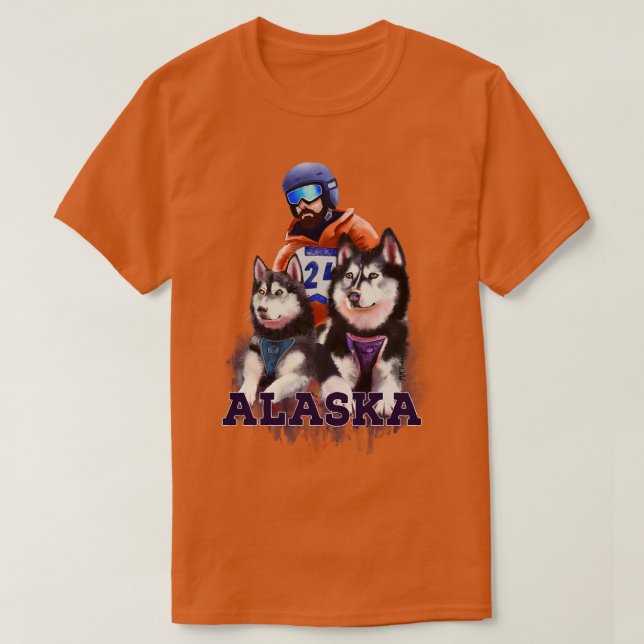 Alaska Accueil de Mushers et Huskies TShirt (Design devant)