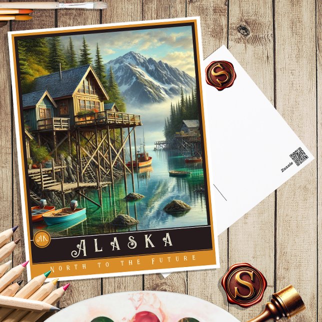 Alaska | Carte postale État hyper-réaliste (Créateur téléchargé)