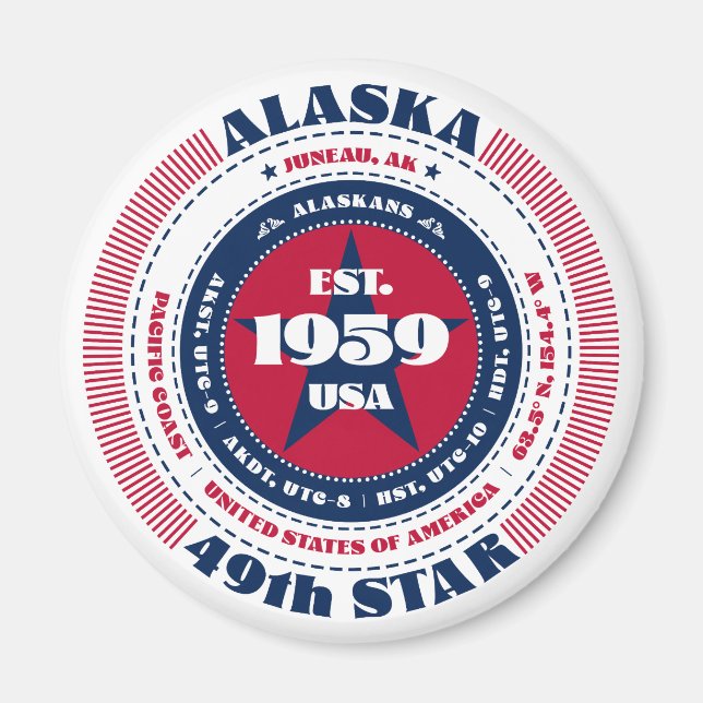 Alaska Circle Typographie Souvenir Magnet (Devant)