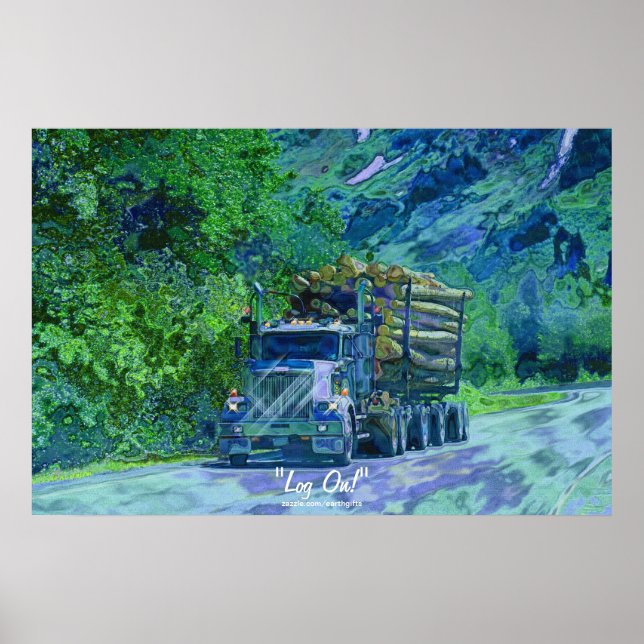Alaska Highway Loging Truck Transport Poster (Devant)