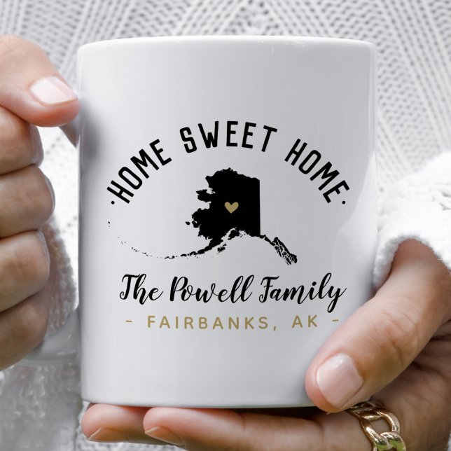 Alaska Home Sweet Home Famille Monogramme Mug (Créateur téléchargé)