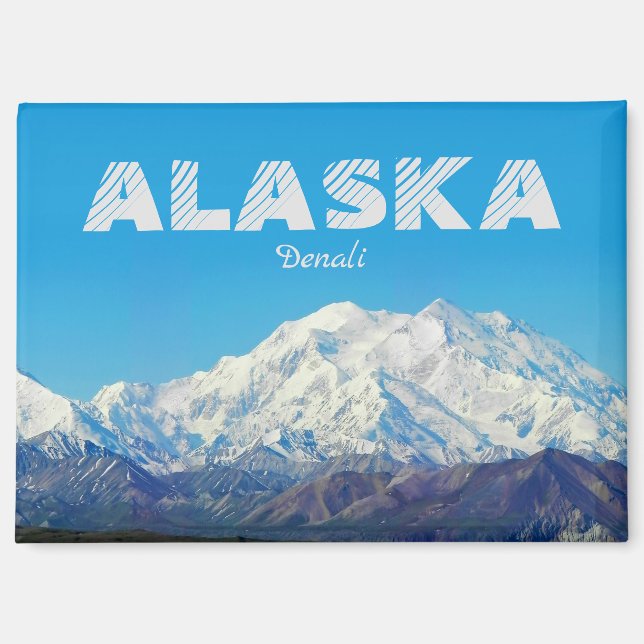 Alaska Magnet Souvenir Cadeau Denali Mountain (Recto)