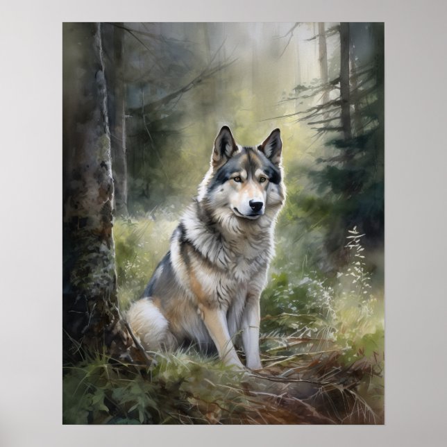 Alaskan Malamute Dog Art Imprimer Poster (Devant)