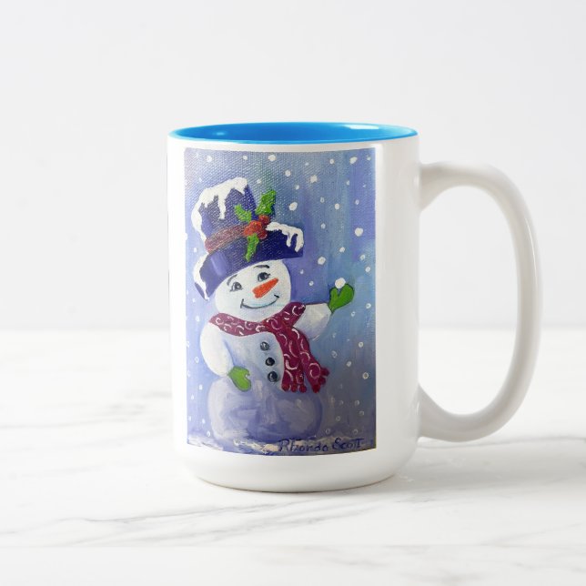 Alaskan Snowman Mug à café à deux tons 15oz (Droit)