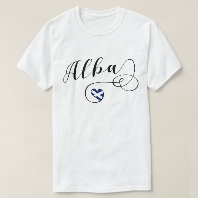 Alba Flag Heart, Écosse, Scots Gaelic T-Shirt (Design devant)