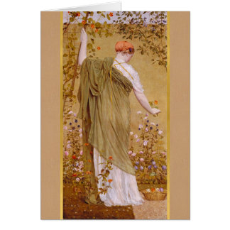 Albert Moore Garden Woman collecte des fleurs Cart