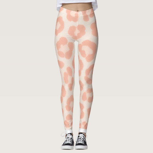 Albino Cheetah Print Leggings | Blush & Cream Anim (Devant)