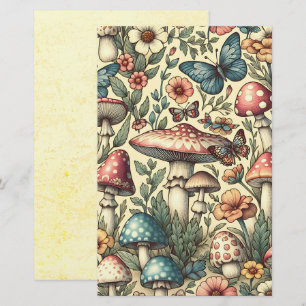 Album de découpage Champignons, Fleurs, Papillons 