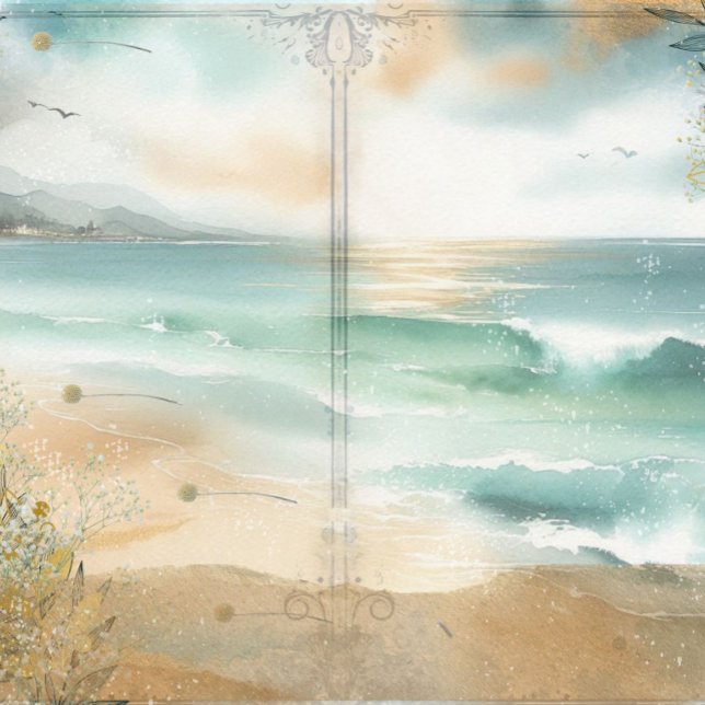 Album de découpage de plage côtière Journal de bri (Coastal Beach Ephemera Decoupage Junk Journal Scrapbook Craft Paper)